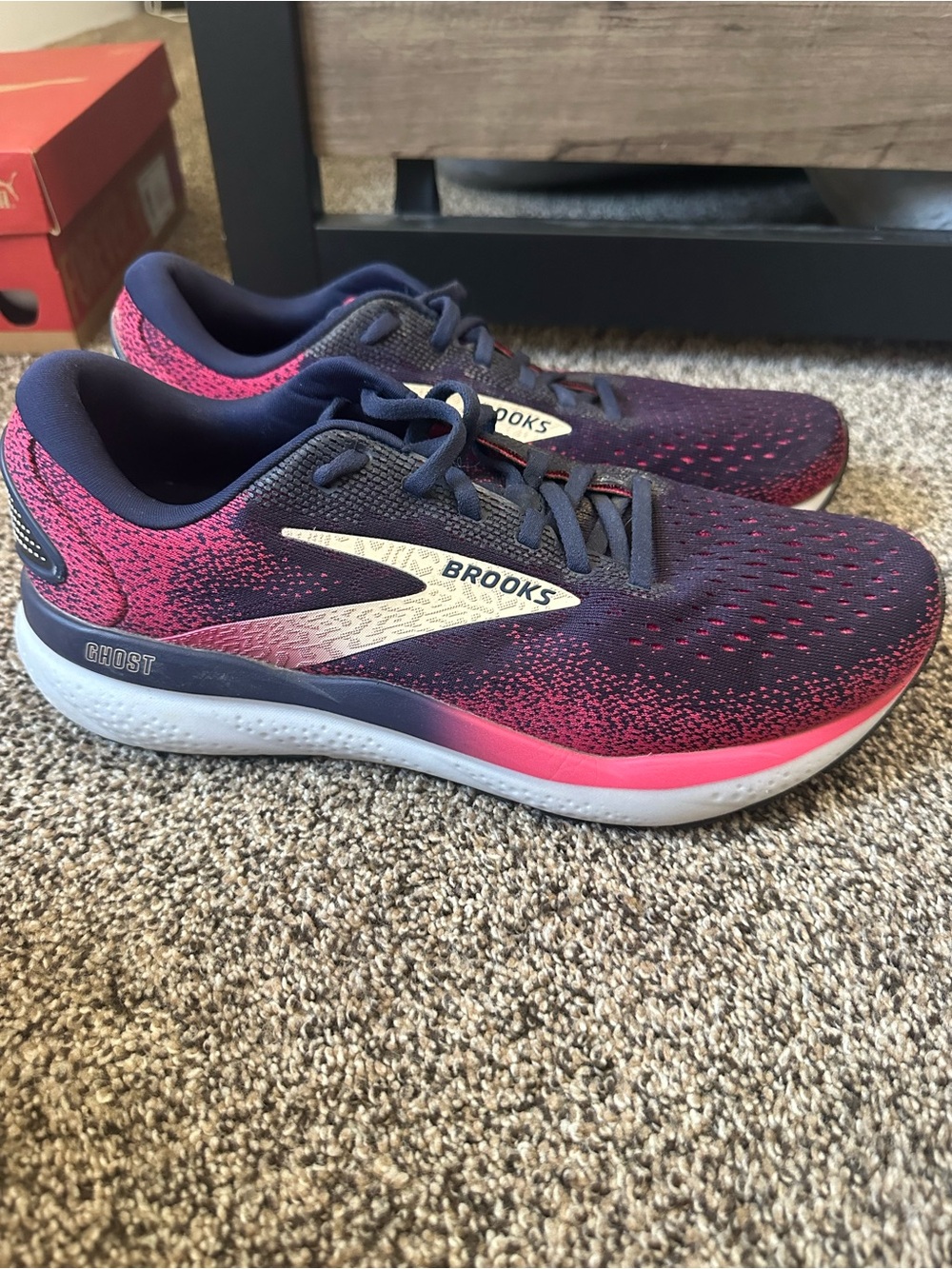 Brooks Ghost 16 Women's Running Shoes - Navy & Pink